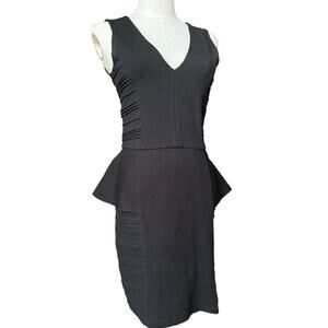 Parker Peplum Bodycon Black ribbed sides Sleeveless Dress size XS
